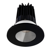 Lotus 2" LED Recessed Downlight - 8W - 2700K - Chrome Reflector - Black Shower Trim - 120V