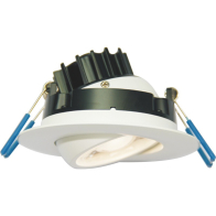 Lotus 3" Eyeball Gimbal LED Downlight - 7.5W - 3000K - 600 Lumens - 120V - White