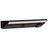 Task Lighting 10.5" Lighted Power Strip w/ Switch - 1 Black Single Receptacle - 2700K - 200 Lumens - 120V - Black