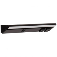 Task Lighting 12.5" Lighted Power Strip w/ Switch - 2 Black Single Receptacles - 4000K - 400 Lumens - 120V - Black
