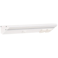 Task Lighting 12.5" Lighted Power Strip w/ Switch - 2 White Single Receptacles - 2700K - 400 Lumens - 120V - White