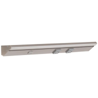 Task Lighting 18.5" Lighted Power Strip w/ Switch - 2 Gray Single Receptacles - 4000K - 600 Lumens - 120V - Satin Nickel