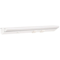Task Lighting 18.5" Lighted Power Strip w/ Switch - 2 White Single Receptacles - 4000K - 600 Lumens - 120V - White