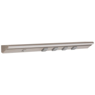 Task Lighting 24.5" Lighted Power Strip w/ Switch - 4 Gray Single Receptacles - 3000K - 800 Lumens - 120V - Satin Nickel