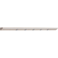 Task Lighting 48.5" 24W Lighted Power Strip - 5 Receptacles - 2700K - 2,400 Lumens - 12V - Satin Nickel