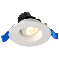 Lotus 2" Round Regressed Gimbal LED Downlight - High Output - 5.5W - 2700K - 450 Lumens - 120V - White