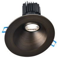 Lotus 4" Sloped Round Regressed Gimbal LED Downlight - High Output - 11W - Dim To Warm / 3K-18K - 760 Lumens - 120V - Oil Rubbed Bronze