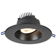 Lotus 6" Round Regressed Gimbal LED Downlight - High Output - 18W - Dim to Warm / 3K-18K - 1,250 Lumens - 120V - Black