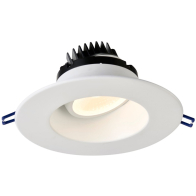 Lotus 6" Round Regressed Gimbal LED Downlight - High Output - 18W - 2700K - 1,500 Lumens - 120V - White