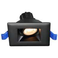 Lotus 2" Square Regressed Gimbal LED Downlight - High Output - 5.5W - 2700K - 450 Lumens - 120V - Black