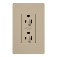 Lutron Claro 15A Tamper Resistant Receptacle - Dual Dimming - Taupe