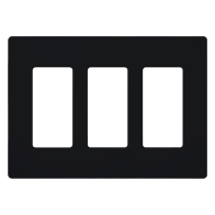 Lutron Claro Screwless Designer Wallplate - 3 Gang - Midnight