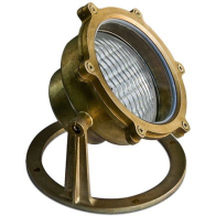 Dabmar 9W LED Pond and Fountain Underwater Light - PAR36 Lamp - 3000K - 12V - Brass
