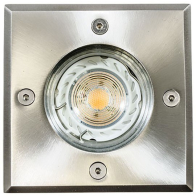 Dabmar 3W LED Square In-Ground Well Light - MR16 Lamp - 2700K - 12V - Stainless Steel