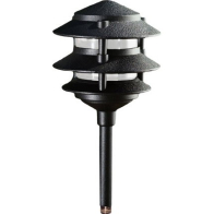 Dabmar 4W LED 13" 3-Tier Pagoda LED Pathway Light - 3000K - 12V - Black