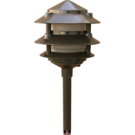 Dabmar 4W LED 13" 3-Tier Pagoda LED Pathway Light - 3000K - 12V - Bronze