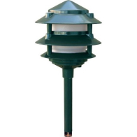 Dabmar 4W LED 13" 3-Tier Pagoda LED Pathway Light - 3000K - 12V - Green