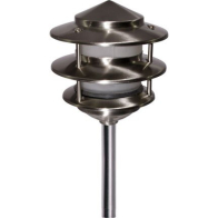 Dabmar 4W LED 12" 3-Tier Pagoda LED Pathway Light - 3000K - 12V - Stainless Steel