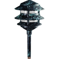 Dabmar 4W LED 13" 3-Tier Pagoda LED Pathway Light - 3000K - 12V - Verde Green