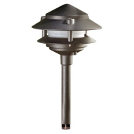 Dabmar 4W LED 10" 2-Tier Pagoda LED Pathway Light - 3000K - 12V - Bronze