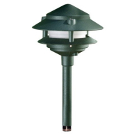 Dabmar 4W LED 10" 2-Tier Pagoda LED Pathway Light - 3000K - 12V - Green