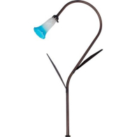 Dabmar 2.5W 28" LED Pathway Light - Blue Shade w/ Leaf Post - 3000K - 12V - Antique Bronze