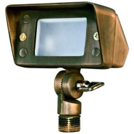 Dabmar 4W LED Flood Light w/ Hood - 3000K - 12V - Weathered Brass