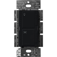 Lutron Maestro Dual LED+ Dimmer and Fan Control - Single Pole - Black
