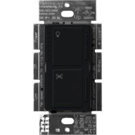 Lutron Maestro Dual LED+ Dimmer and Fan Control - Single Pole - Midnight