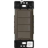 Lutron RadioRA 3 Sunnata Keypad - 3 Button w/ Raise-Lower - Truffle