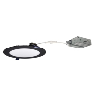 Nora Lighting 6" FLAT Non-Metallic Can-less LED Downlight - 13.5W - CCT Selectable - 1050lm - Black - 120V