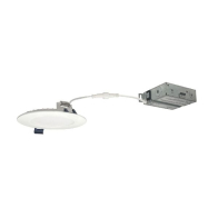 Nora Lighting 4" FLAT Non-Metallic Can-less LED Downlight - CCT Selectable - 700 Lumens - Matte Powder White