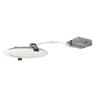 Nora Lighting 6" FLAT Non-Metallic Can-less LED Downlight - CCT Selectable - 1,050 Lumens - Matte Powder White