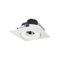 Nora Lighting 4" Iolite LED Downlight - Square Gimbal - 10° Optic - 800 Lumens - 3000K - Matte Powder White