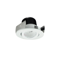 Nora Lighting 2" Iolite LED Downlight - Round Adjustable Gimbal - 1000 Lumens - 2700K - Matte Powder White