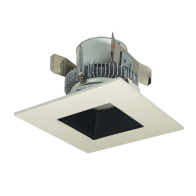 Nora Lighting 4" 12W Cobalt Square LED Retrofit Downlight - Dimmable - 3500K - 750 Lumens - 120V - White Trim / Black Reflector