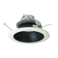 Nora Lighting 6" 12W Cobalt Round LED Retrofit Downlight - 4000K - 1,000 Lumens - 120V - White Trim / Black Reflector