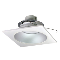 Nora Lighting 6" 12W Cobalt Square LED Retrofit Downlight - 3500K - 1,000 Lumens - 120V - White Trim / Haze Round Reflector