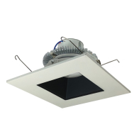 Nora Lighting 6" 12W Cobalt Square LED Retrofit Downlight - 3000K - 1,000 Lumens - 120V - White Trim / Black Square Reflector