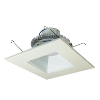Nora Lighting 6" 12W Cobalt Square LED Retrofit Downlight - 3000K - 1,000 Lumens - 120V - Matte Powder White / Square Reflector