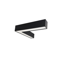 Nora Lighting 30 Watt L-Line LED Indirect / Direct Linear - L-Connector - 3,781 Lumens - CCT Selectable - Black