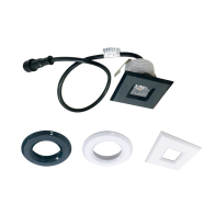 Nora Lighting 1" 2W M1 LED Downlight - Black + White Trims Included - 3000K - 100 Lumens - 12V