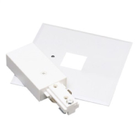 Nora Lighting Two-Circuit Track System Live End Feed w/ Cover - White