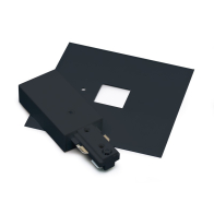 Nora Lighting One-Circuit Track System Live End Feed w/ Cover - Black