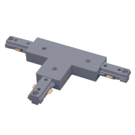 Nora Lighting One-Circuit Track System T-Connector - Left Polarity - Silver
