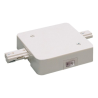 Nora Lighting One-Circuit Track System In-Line Live End Feed w/ Circuit Limiter - 14A - White