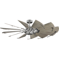 Progress Lighting Springer 60" 12-Blade Windmill Ceiling Fan - 120V - Antique Nickel