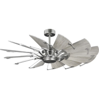 Progress Lighting Springer 52" 12-Blade Windmill Ceiling Fan - 120V - Antique Nickel