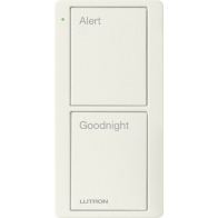Lutron 2-Button Scene Pico Smart Remote - Pre-engraved Text ("Alert/Goodnight") - Biscuit