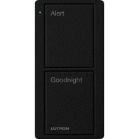 Lutron 2-Button Scene Pico Smart Remote - Pre-engraved Text ("Alert/Goodnight") - Midnight